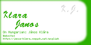 klara janos business card